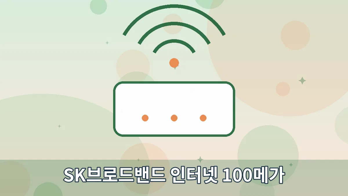 SK브로드밴드 인터넷 100메가 안내 이미지 1